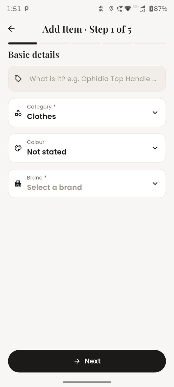 Add item form