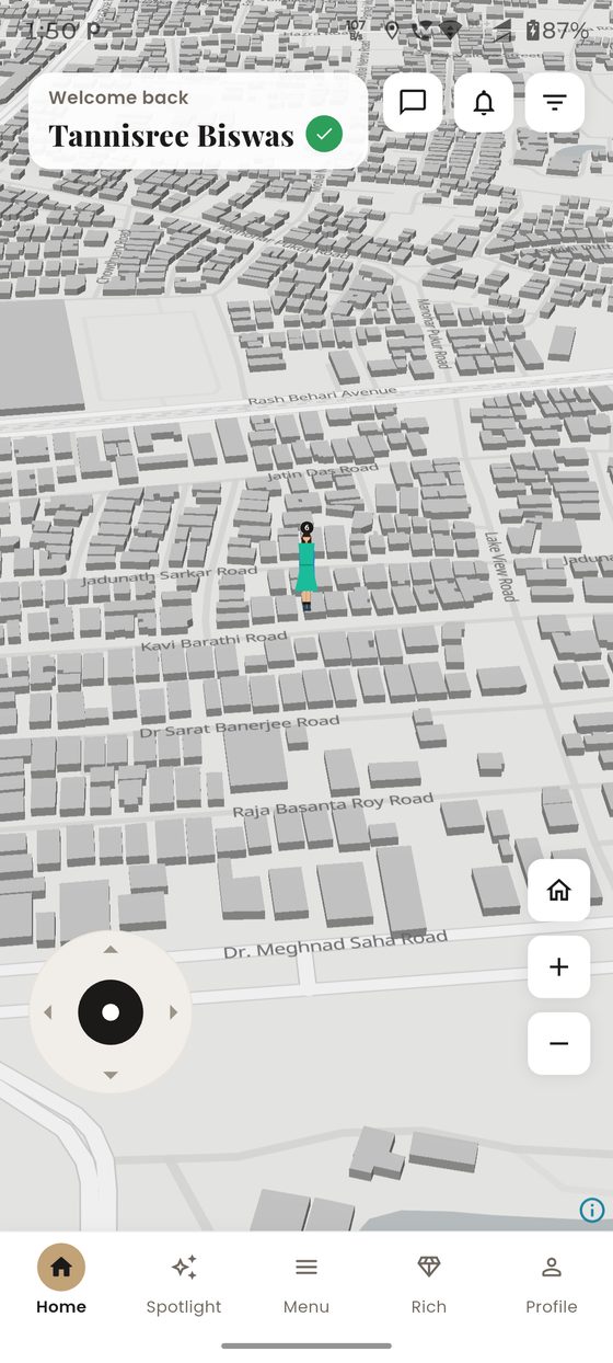 Reelle live 3D map with member avatars